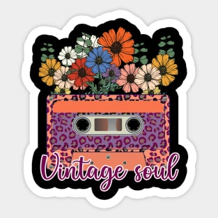 Vintage Soul 80s Retro floral Design Sticker